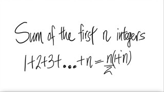 Sum of the first n integers 1+2+3+ ...+n=n/2 (1+n) via Induction