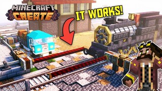 I built WORKING RAIL CROSSINGS in Minecraft Create Mod!