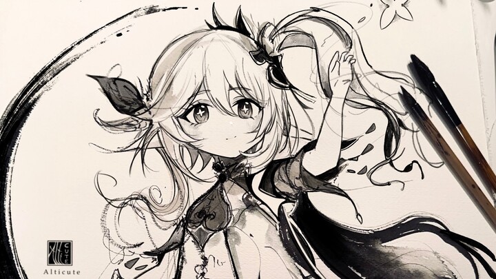 วาดเทพธิดาต้นหญ้า Alticute ด้วยพู่กันจีน