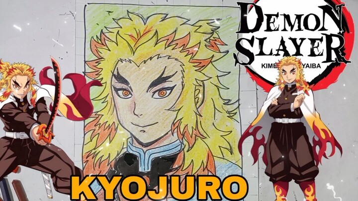 menggambar kyojuro ,demon Slayer