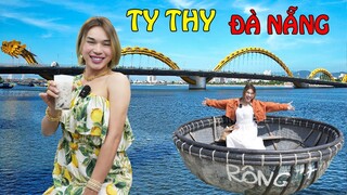 Ty Thy du lịch Đà Nẵng, ghé thăm Cầu Rồng và thưởng thức ẩm thực Chợ Cồn - Ty Thy Vlog Gỏi đu đủ