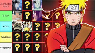 TIER LIST de TODAS as ABERTURAS de Naruto da PIOR até a MELHOR