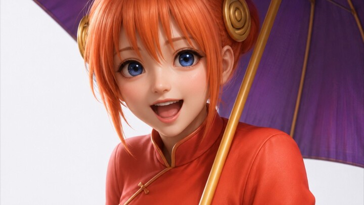 Menggambar Kagura lalu diubah menjadi 3D style