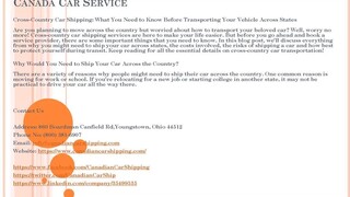 Canada Car Service