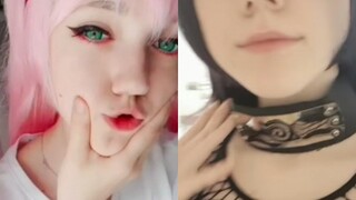Super cute blue-eyed girl cosplay