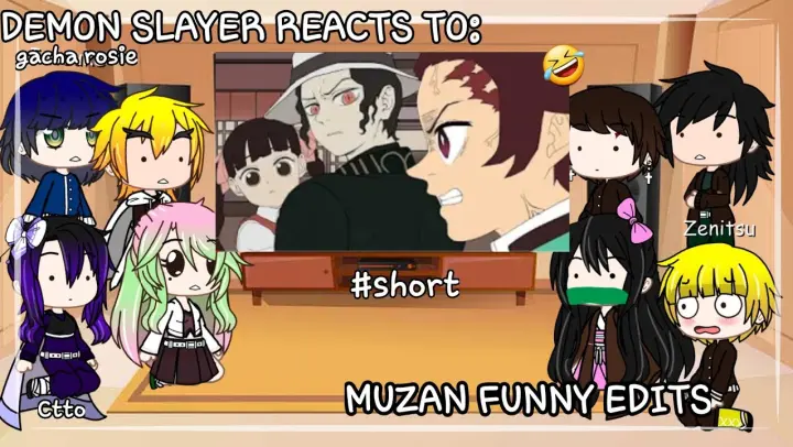 Demon slayer reacts to Muzan funny edits |Gacha club|