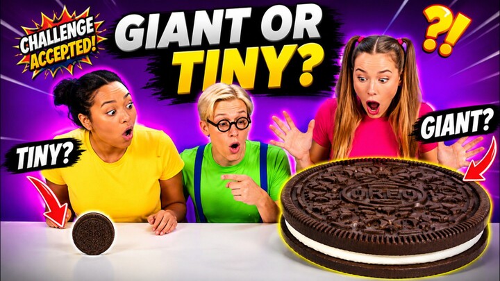 Giant vs Tiny Oreo Challenge 🍪😱 | Who Can Eat It First?! #Shorts