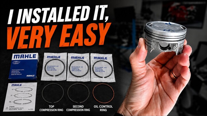 Installation of piston rings.