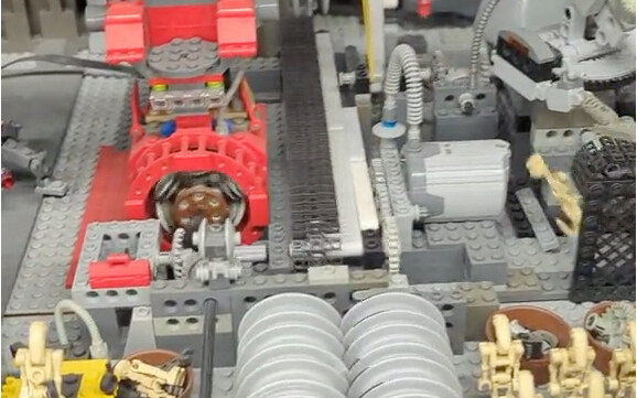 Build a complete automated robotic production line using LEGO