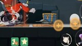 Game seluler Tom and Jerry: "Array klip" ditempatkan di kain perang dinding, dan sebuah lubang dibuk