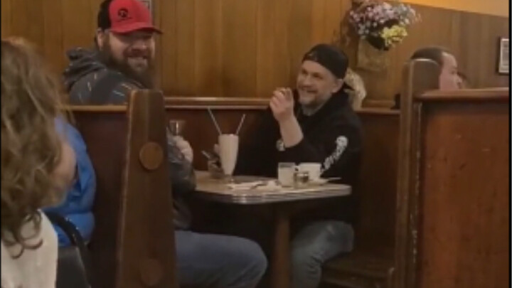 I ordered a couple’s drink for those two guys across from me, but then…