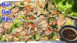 Bún Gạo Xào- Bún Khô- Cách xào đơn giản ít dầu- Fried rice vermicelli