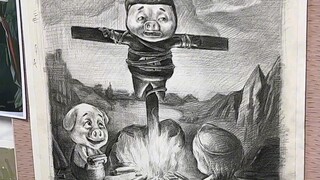 These students' second creations of famous paintings are really creative.