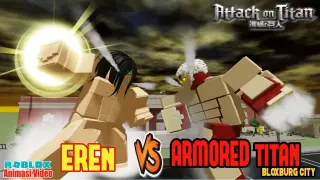 Attack on Titan :  EREN VS ARMORED Titan - Roblox Animation