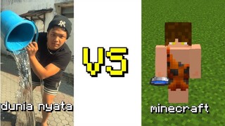 Gw Reaction HAL  HAL Minecraft Dunia Nyata VS Minecraft Dunia Game