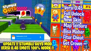 UPDATE❗Stumble Guys Mod Versi 0.45 Unlock All Skin, Emote Work 100% - Map Rush Hour TERBARU 2023