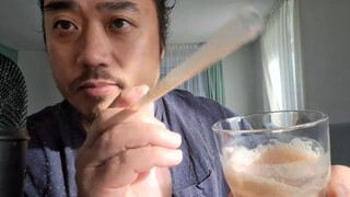 ASMR DRINKING SOUNDS - CHOCOLATE BANANA MILKSHAKE + FOLLOW THE STRAW & FINGER