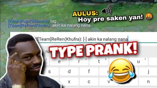 TYPE PRANK IN MOBILE LEGENDS LAPTRIP! HAHAHAHA 🤣