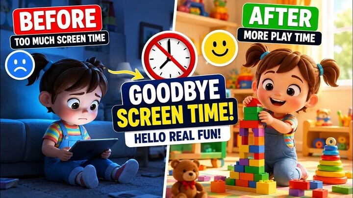 Too Much Screen Time? 📱 | Fun Song About Turning Off Tablets 🎵 | Nursery Rhyme for Kids