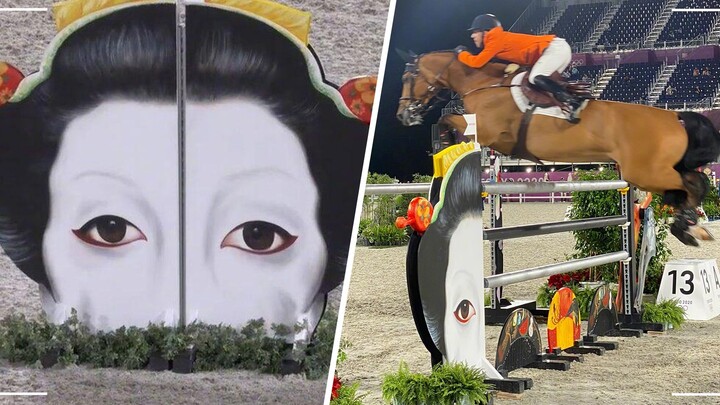奥运马术比赛引争议！赛场布置过于阴森，艺伎立牌脸色惨白吓到马
