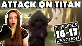 DAMN! She's BADASS!! Attack on Titan Season 1 Episodes 16 - 17 | Anime Reaction & Review