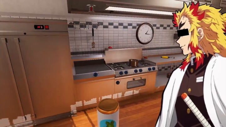 (Cooked meat) [ Demon Slayer x Cooking Blade] Mr. Rengoku teaches the boy Kamado how to cook (? I al
