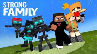 Herobrine and Wither's STRONG FAMILY: Season 7 - Monster School | MechanicZ Minecraft Animation