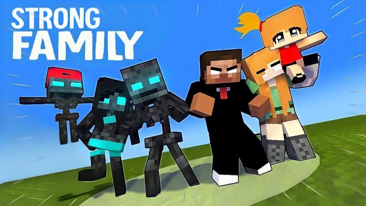 Herobrine and Wither's STRONG FAMILY: Season 7 - Monster School | MechanicZ Minecraft Animation