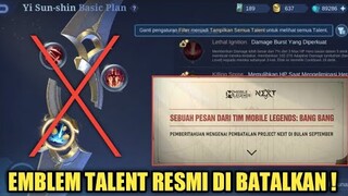 LOGIN SEKRANG ! EMBLEM TALENT RESMI DI BATALKAN !! KABAR GEMBIRA ATAU BURUK ?