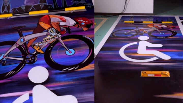 Draw an accessible parking space for the Asian Para Games