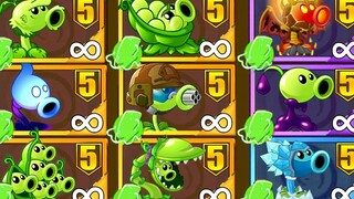 PvZ 2 中国版 - 每个豌豆射手和其他植物使用5个植物食物对抗守卫巨人僵尸 100,000 HP