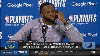 Draymond Green on the shot to his face: "It was an elbow. I don't know if it effected me or not"