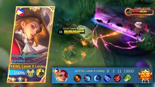 LESLEY CRAZY DAMAGE BUILD!! SOLO RANK GAMEPLAY - MLBB