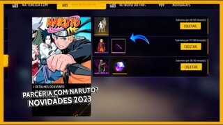 CORRE! PARCERIA COM NARUTO? COMO PEGA BANDEIRAO 2.0 DE GRAÇA? NOVIDADES FREE FIRE