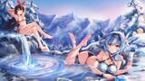 【Painting】- Yula & Amber Snow Mountain Bathing