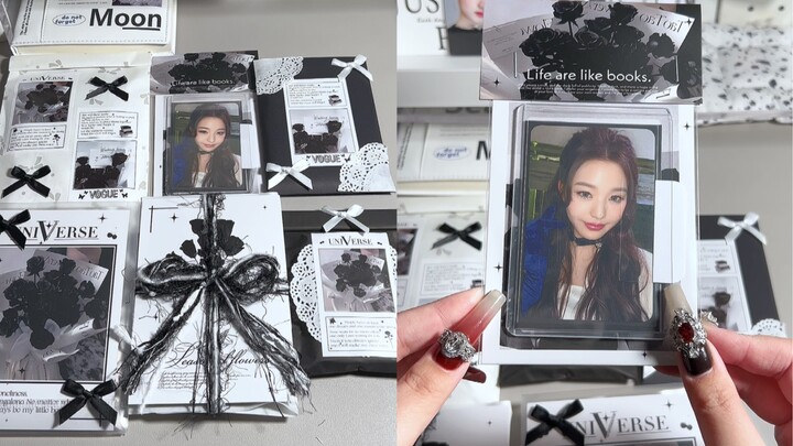 Black Rose-themed bundle 📦 | Today I’m packing a 3,500-yuan round card | Ive Jang Won-young unboxing