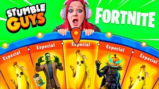 JUEGO CON LAS SKINS DE FORTNITE! #2!!! || STUMBLE GUYS 💋