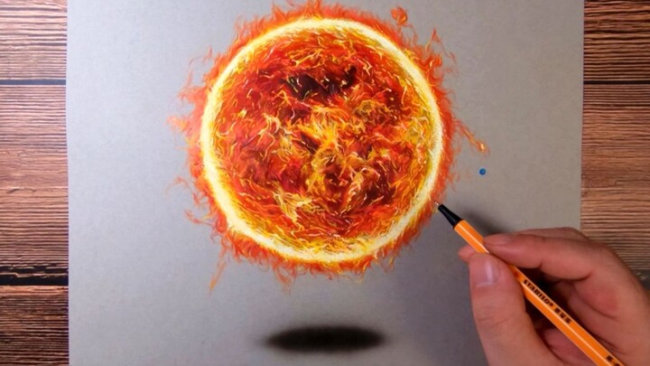 【Painting】A Hand-Drawn Sun