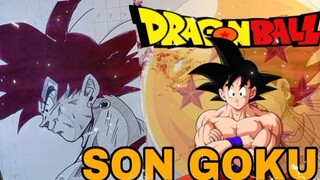 menggambar son goku dari anime dragon Ball