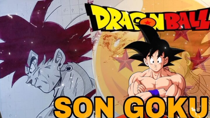 menggambar son goku dari anime dragon Ball