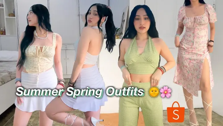 SUMMER SPRING OUTFITS SHOPEE TRY-ON HAUL ☼ (aesthetic dresses, heels, accessories) | Cheska Dionisio