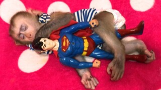 12 Super monkey sleeping with super man