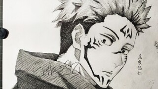 [Dilukis dengan tangan] Dibutuhkan 160 menit untuk menggambar Jujutsu Kaisen (Su Nuo bermuka dua)! L