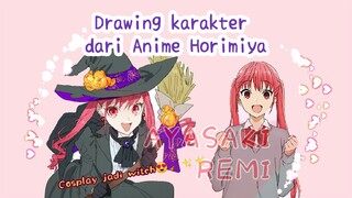 (HORIMIYA) Ngegambar Ayasaki Remi yang lagi cosplay jadi Penyihir😍😍