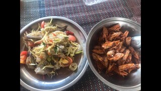 ตำกุ้งสดทอดหัวกุ้งตอนรับอาร์มมาแต่ ก ท ม