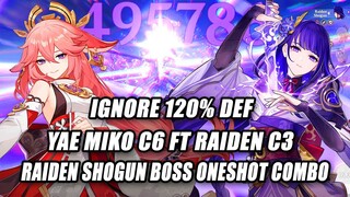 Yae Miko C6 & Raiden Shogun C3 Oneshot New Boss Raiden No Inazuma Tono - Ignore 120% DEF