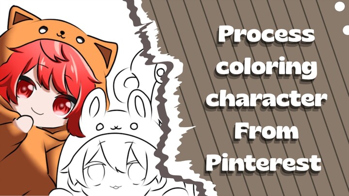 speed drawing prosess coloring from pinterest - part 1