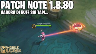 KAGURA BUFF, NANA NERF, XBORG NERF, ROGER NERF, BARATS NERF - PATCH NOTE 1.8.80 MOBILE LEGEND