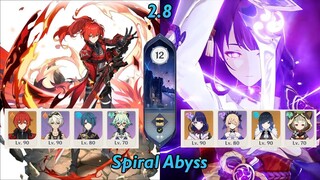 Diluc Vaporize (OG Team) & Raiden Taser | Spiral Abyss 2.8 | Full Stars - Genshin Impact