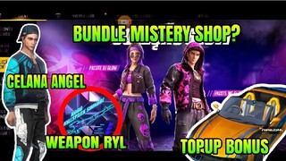 FREE FIRE!! BOCORAN BUNDLE MISTERY SHOP, BUNDLE ANGEL RILIS, TOPUP BONUS MC LAREN